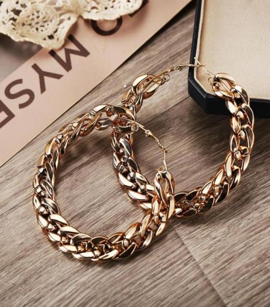 large circle link chain hoop earrings for women female punk big metal hollow gold color geometric earring fashion jewelry5111304, Golden;silver
large circle link chain hoop earrings for women female punk big metal hollow gold color geometric earring fashion jewelry5111304, Golden;silver