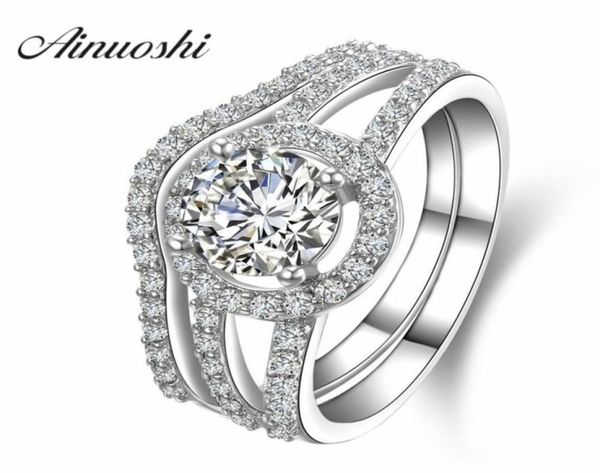 ainuoshi luxury 1 carat women engagement rings set 925 solid sterling silver halo bague bridal ring set for party y201470109, Slivery;golden
ainuoshi luxury 1 carat women engagement rings set 925 solid sterling silver halo bague bridal ring set for party y201470109, Slivery;golden