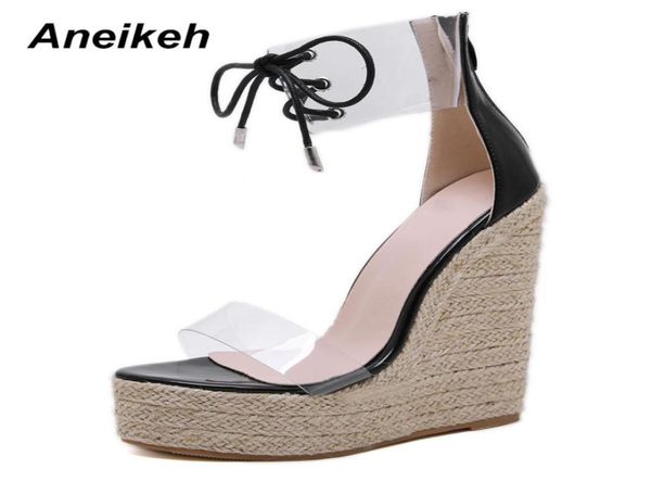 aneikeh fashion pvc sandal women transparent laceup butterflyknot wedges high heels black gold party daily pumps shoes concise j4390508
aneikeh fashion pvc sandal women transparent laceup butterflyknot wedges high heels black gold party daily pumps shoes concise j4390508