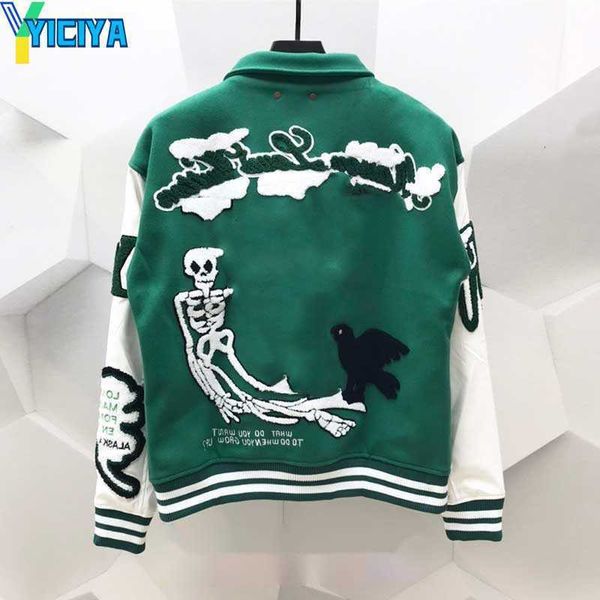 yiciya men embroidery fashion oversized hip hop varsity baseball jacket leather sleeve hi street loose fit letterman coat outerwear, Black;brown
yiciya men embroidery fashion oversized hip hop varsity baseball jacket leather sleeve hi street loose fit letterman coat outerwear, Black;brown
