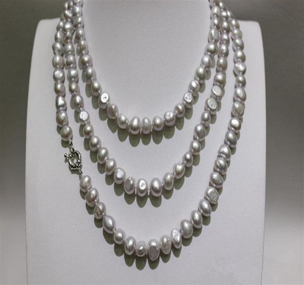 handmade gray long necklace baroque fresh water pearl necklace 7x9mm 137cm fashion jewelry24923107953, Silver
handmade gray long necklace baroque fresh water pearl necklace 7x9mm 137cm fashion jewelry24923107953, Silver
