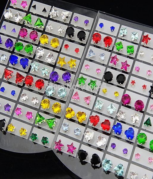 144pcs whole jewelry lots mix heart stars round square cubic zirconia stainless steel fashion stud earrings for womens mens5351148, Golden;silver
144pcs whole jewelry lots mix heart stars round square cubic zirconia stainless steel fashion stud earrings for womens mens5351148, Golden;silver