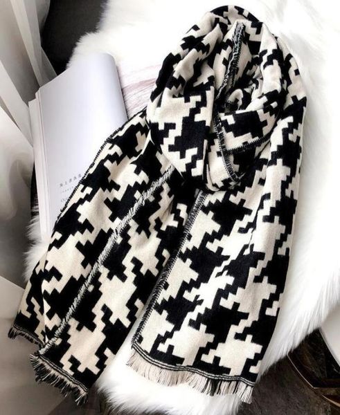 scarves black white plaid soft cotton long scarf women winter thick warm lady cashmere houndstooth shawl tassel5070015, Blue;gray
scarves black white plaid soft cotton long scarf women winter thick warm lady cashmere houndstooth shawl tassel5070015, Blue;gray