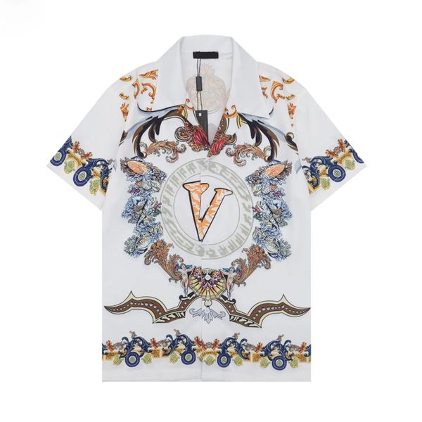 luxury designer shirts men's fashion tiger letter v silk bowling shirt casual shirts men slim fit short sleeve dress -3xl, White;black 
luxury designer shirts men's fashion tiger letter v silk bowling shirt casual shirts men slim fit short sleeve dress -3xl, White;black