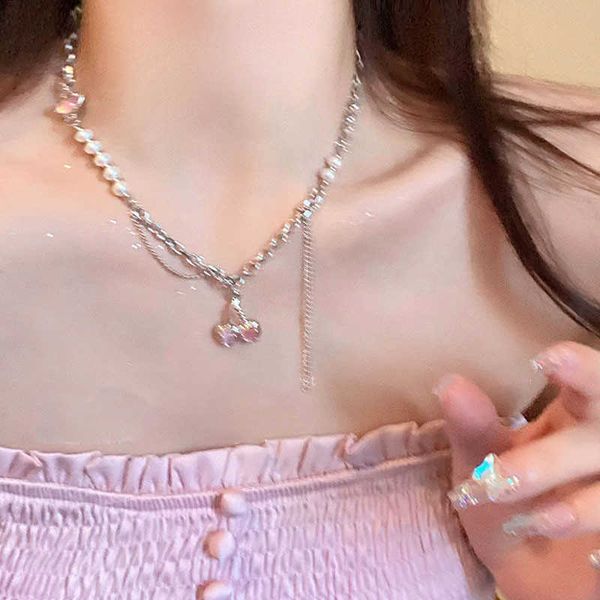 pendant necklaces pink crystal cherry pendant necklace long tassels pearl necklaces for women girls party jewelry y2k sweet clavicle chain c, Silver
pendant necklaces pink crystal cherry pendant necklace long tassels pearl necklaces for women girls party jewelry y2k sweet clavicle chain c, Silver