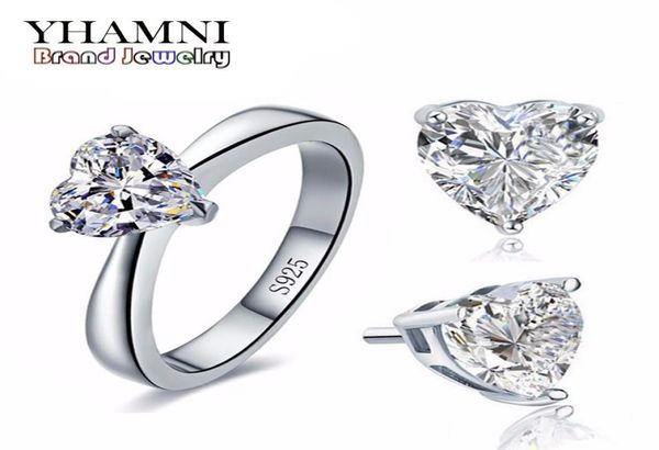 yhamni original bridal wedding jewelry sets for women real 925 sterling silver heart cz diamond stud earrings ring bridal jewelry 8305798, Slivery;golden
yhamni original bridal wedding jewelry sets for women real 925 sterling silver heart cz diamond stud earrings ring bridal jewelry 8305798, Slivery;golden