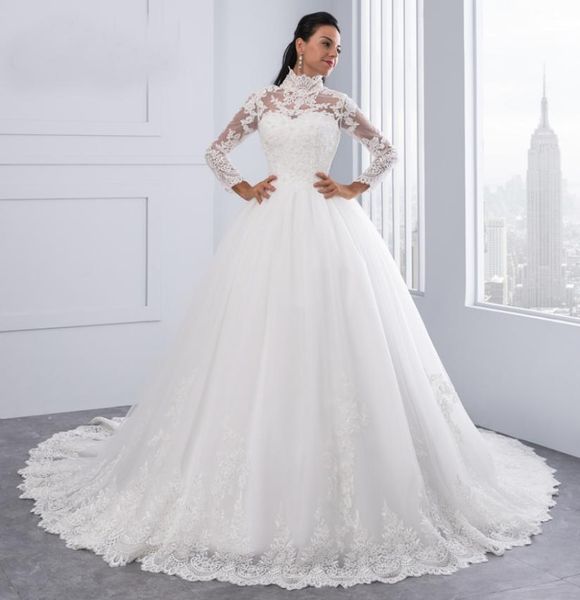 vestido de noiva high neck iiiusion back long sleeve wedding dress lace ball gown wedding gowns robe de mariage8402382, White
vestido de noiva high neck iiiusion back long sleeve wedding dress lace ball gown wedding gowns robe de mariage8402382, White