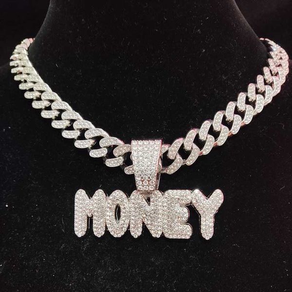 men women hip hop money letter pendant necklace with 13mm cuban chain hiphop iced out bling necklaces fashion charm jewelry, Silver
men women hip hop money letter pendant necklace with 13mm cuban chain hiphop iced out bling necklaces fashion charm jewelry, Silver