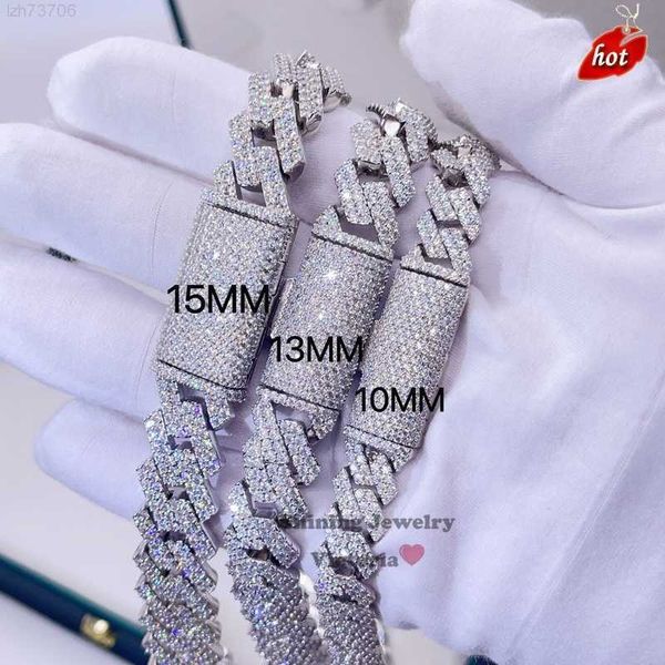 designer jewelry hip hop necklace bling 10mm 13mm 15mm iced out gra certificate vvs moissanite cuban chain, Silver
designer jewelry hip hop necklace bling 10mm 13mm 15mm iced out gra certificate vvs moissanite cuban chain, Silver