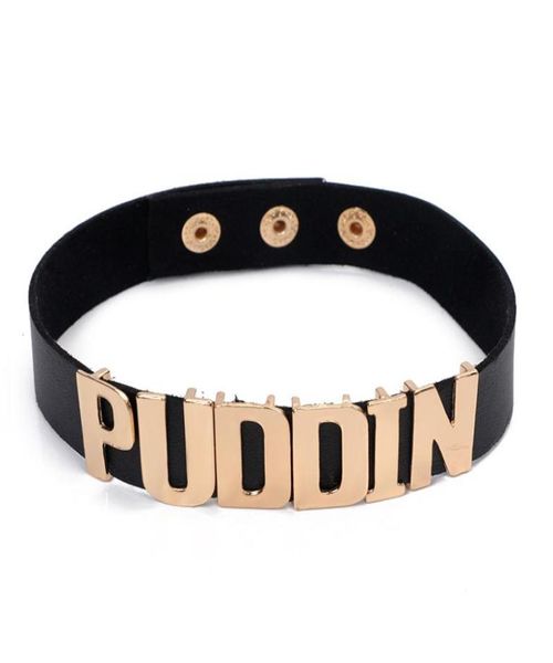 2017 puddin choker necklace women fashion halloween cosplay black white leather torques collar necklaces letter jewelry7634405, Golden;silver
2017 puddin choker necklace women fashion halloween cosplay black white leather torques collar necklaces letter jewelry7634405, Golden;silver