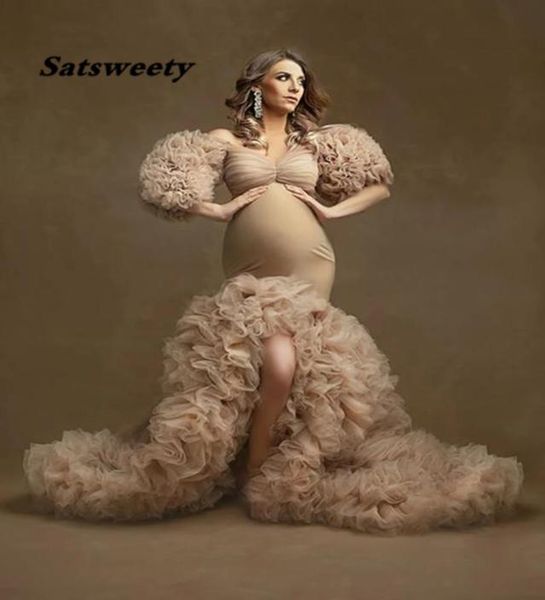 long champagne evening dress 2021 mermaid short sleeve ruffles tulle african pregnant women cape maternity formal prom gowns4939338, Black;red
long champagne evening dress 2021 mermaid short sleeve ruffles tulle african pregnant women cape maternity formal prom gowns4939338, Black;red