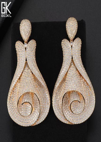godki luxury flower statement big dangle earring for women wedding cubic zircon cz indian gold bridal earrings fashion jewelry j193718712, Golden;silver
godki luxury flower statement big dangle earring for women wedding cubic zircon cz indian gold bridal earrings fashion jewelry j193718712, Golden;silver