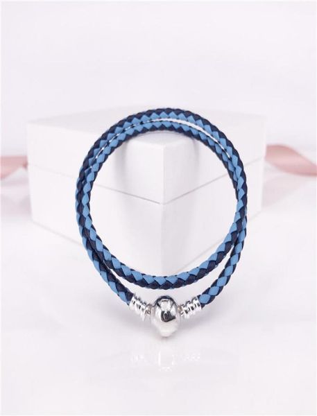 authentic 925 sterling silver moments double woven leather braceletblue mix pink mix pandora style jewelry 590747cbmxd9197786, Black
authentic 925 sterling silver moments double woven leather braceletblue mix pink mix pandora style jewelry 590747cbmxd9197786, Black