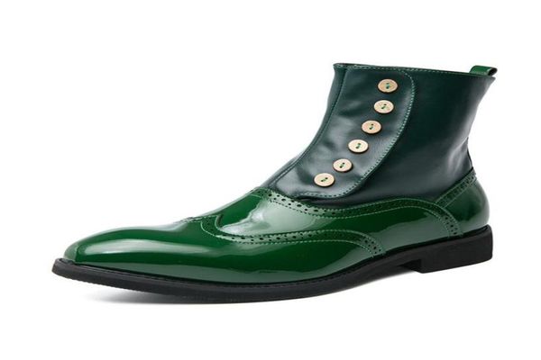new arrival men039s green ankle boots pointed toe patent leather man brogue shoes high short boots for man motorcycle 38465311149, Black
new arrival men039s green ankle boots pointed toe patent leather man brogue shoes high short boots for man motorcycle 38465311149, Black
