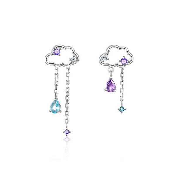 10pair fashion charm asymmetric cloud ear studs for women crystal zircon long chain tassel earring party jewelry pendientes, Silver
10pair fashion charm asymmetric cloud ear studs for women crystal zircon long chain tassel earring party jewelry pendientes, Silver