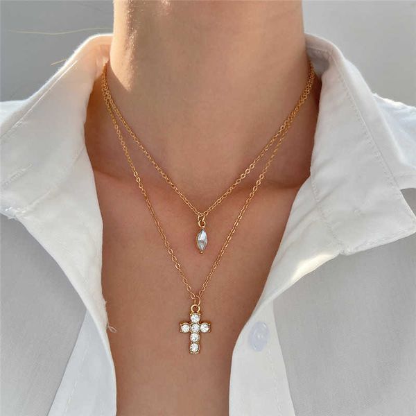 pendant necklaces fashion luxury double layer zircon cross pendant necklaces for women girl chain water drop crystal necklace jewelry gifts, Silver
pendant necklaces fashion luxury double layer zircon cross pendant necklaces for women girl chain water drop crystal necklace jewelry gifts, Silver