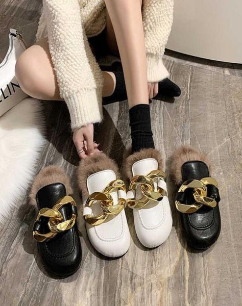 big metal chain fur cork slippers women warm plush winter shoes woman fur mules thicken soled closed toe shearling slides 2021 x096721766, Black
big metal chain fur cork slippers women warm plush winter shoes woman fur mules thicken soled closed toe shearling slides 2021 x096721766, Black