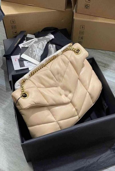 loulou original puffer leather apricot chain cloud bag0125243074