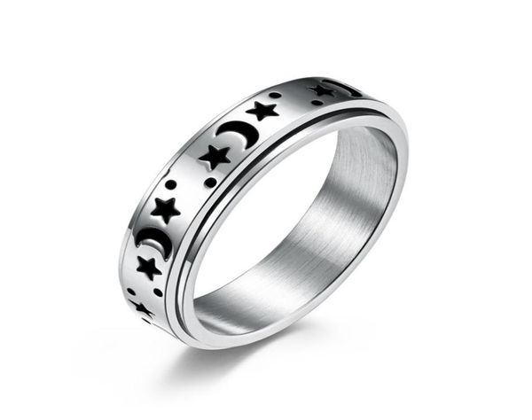 6mm stainless steel moon star spinner band ring exquisite black enamel rings for women mens wedding party engagement jewelry gift4572507, Silver
6mm stainless steel moon star spinner band ring exquisite black enamel rings for women mens wedding party engagement jewelry gift4572507, Silver