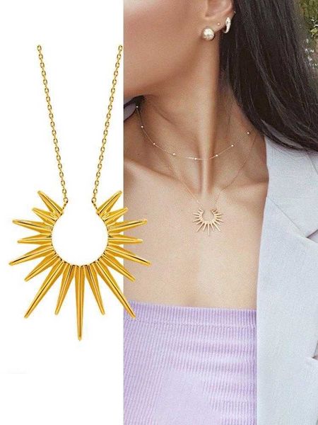 full body titanium steel 18k gold trendy pendant sun collarbone necklace with design and personalized hanging gift for men women, Golden;silver
full body titanium steel 18k gold trendy pendant sun collarbone necklace with design and personalized hanging gift for men women, Golden;silver