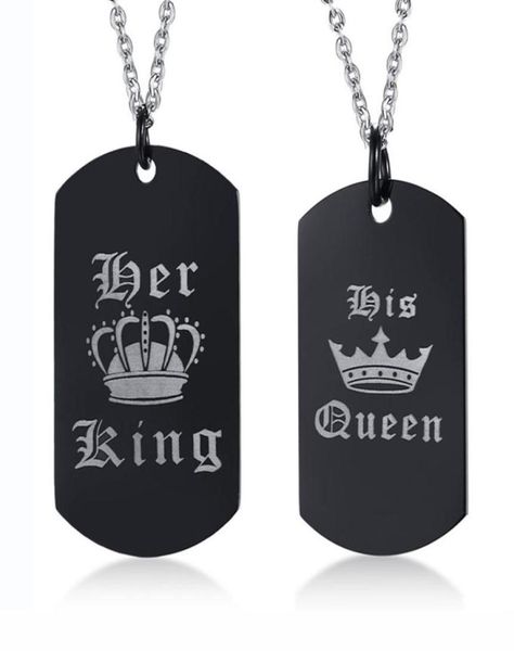 engraving her king his queen his and hers black dog tag set in stainless steel couples necklace set211l9346221, Silver
engraving her king his queen his and hers black dog tag set in stainless steel couples necklace set211l9346221, Silver