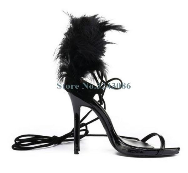 dress shoes open toe single strap thin high heel sandals black feather show elegant banquet women leather ankle6836037
dress shoes open toe single strap thin high heel sandals black feather show elegant banquet women leather ankle6836037