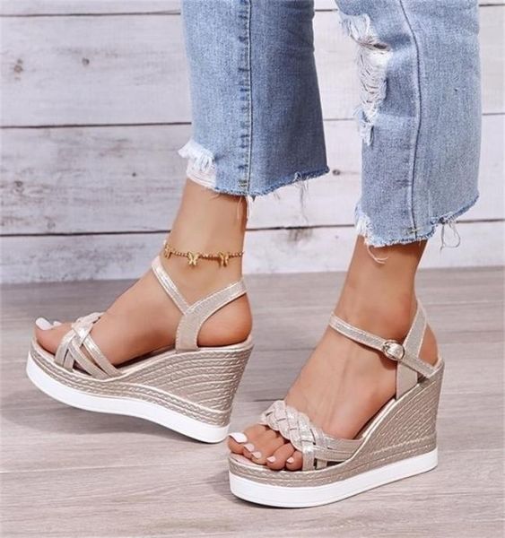 women summer wedge heel sandals platform strap open toe chunky bottom casual shoes gold silver pink sandals 10cm 2205237978605, Black
women summer wedge heel sandals platform strap open toe chunky bottom casual shoes gold silver pink sandals 10cm 2205237978605, Black