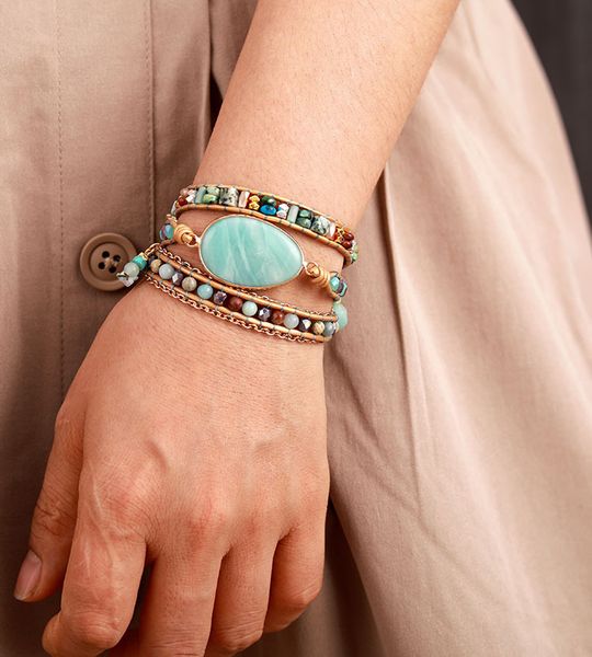 designer jewelry bracelet bohemian style tianhe stone handmade bracelet ornaments three-layer winding braided leather rope hand string, Golden;silver
designer jewelry bracelet bohemian style tianhe stone handmade bracelet ornaments three-layer winding braided leather rope hand string, Golden;silver