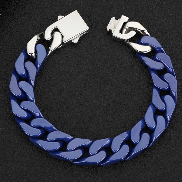 wholesale trendy blue ceramic stainless steel cuban link chain bracelet men hip hop jewelry cuff bracelets, Golden;silver
wholesale trendy blue ceramic stainless steel cuban link chain bracelet men hip hop jewelry cuff bracelets, Golden;silver