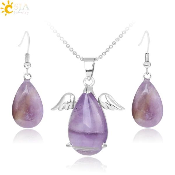 csja angel wing water tear drop pendant charms statement necklace copper hook earrings christmas birthday easter jewelry set girls9587389, Silver
csja angel wing water tear drop pendant charms statement necklace copper hook earrings christmas birthday easter jewelry set girls9587389, Silver