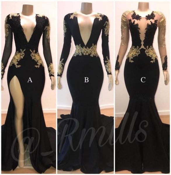 modern prom dresses mermaid gold lace applique vneck long sleeves illusion high side split sweep train evening formal gowns5878819, Black
modern prom dresses mermaid gold lace applique vneck long sleeves illusion high side split sweep train evening formal gowns5878819, Black