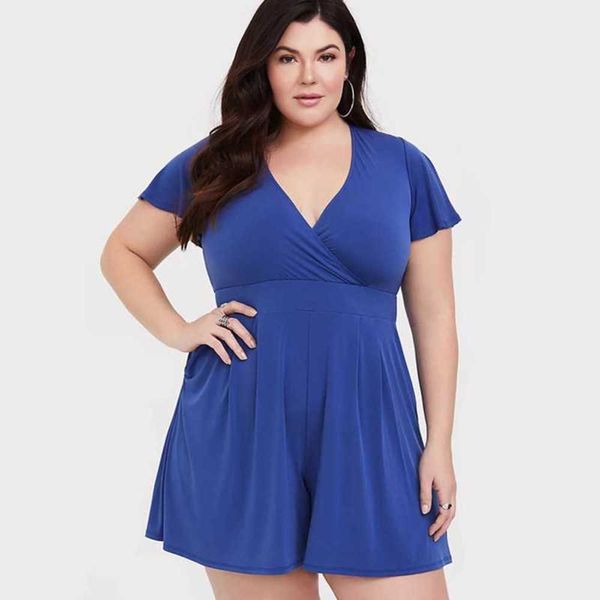 low cut diagonal v-neck sweet lotus leaf sleeve jumpsuit pants look slimmer european and large women's summer weargcu0, Black
low cut diagonal v-neck sweet lotus leaf sleeve jumpsuit pants look slimmer european and large women's summer weargcu0, Black
