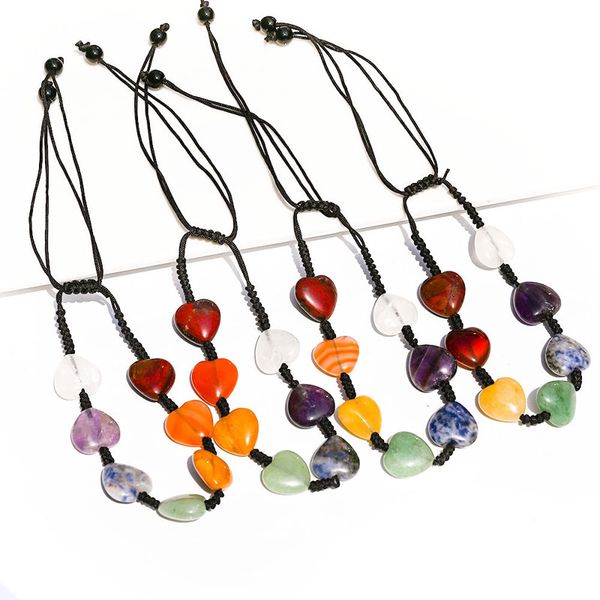natural crystal stone heart charm bracelets colorful handmade rope braided beaded jewelry for women men, Golden;silver
natural crystal stone heart charm bracelets colorful handmade rope braided beaded jewelry for women men, Golden;silver