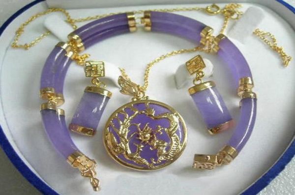 purple jade gold plated fortune dragon phenix bracelet pendant necklace earrings6240422, Black
purple jade gold plated fortune dragon phenix bracelet pendant necklace earrings6240422, Black