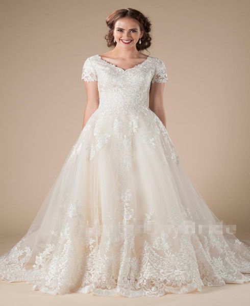 aline lace tulle vintage modest wedding dresses with short sleeves appliques formal country western lds wedding dresses temple br4979122, White
aline lace tulle vintage modest wedding dresses with short sleeves appliques formal country western lds wedding dresses temple br4979122, White