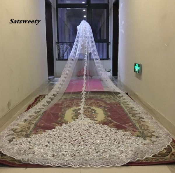 bling bling sequins beads cathedral bridal veils appliques lace edge crystals 1t with comb attached custom made long 5 m wedding3792278, Black
bling bling sequins beads cathedral bridal veils appliques lace edge crystals 1t with comb attached custom made long 5 m wedding3792278, Black
