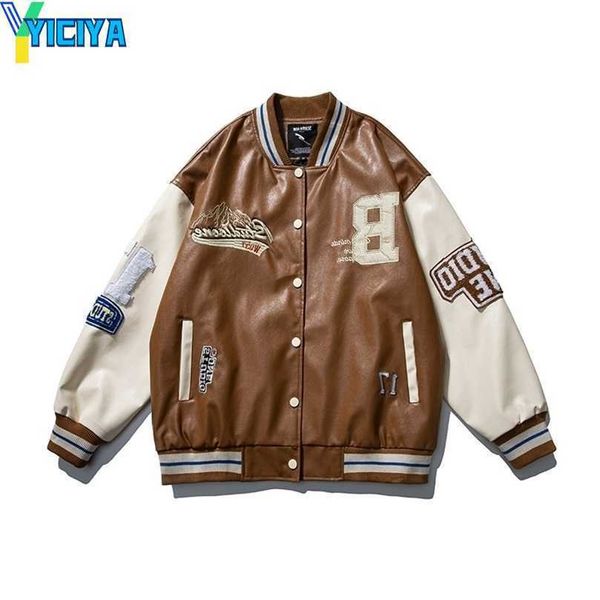 yiciya mens jackets mens varsity pu leather baseball jacket men women vintage embroidery letter patchwork college coats hip hop bomber coat, Black;brown
yiciya mens jackets mens varsity pu leather baseball jacket men women vintage embroidery letter patchwork college coats hip hop bomber coat, Black;brown