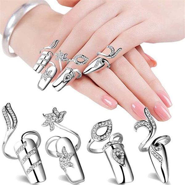12pcs personalized fashion creative open finger joint ring for women inlaid rhinestone nail cover, Silver
12pcs personalized fashion creative open finger joint ring for women inlaid rhinestone nail cover, Silver