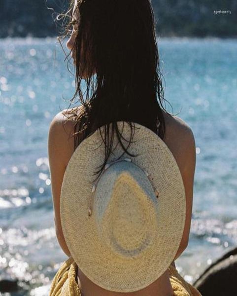 wide brim hats 2022 women shell necklace beach ladies paper straw woven fedora chin strap finished hat with beads and seashells eg5763515, Blue;gray
wide brim hats 2022 women shell necklace beach ladies paper straw woven fedora chin strap finished hat with beads and seashells eg5763515, Blue;gray