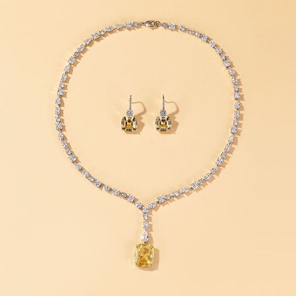 designer collection style necklace earrings women lady inlay white yellow cubic zircon pendant square round pear-shape oval diamond chain hi, Silver
designer collection style necklace earrings women lady inlay white yellow cubic zircon pendant square round pear-shape oval diamond chain hi, Silver