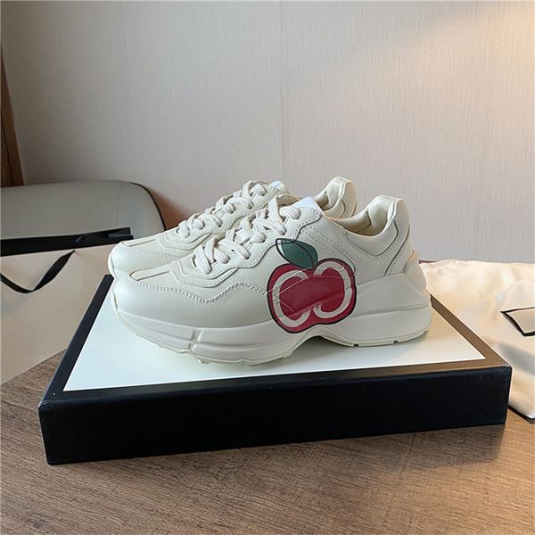 designer luxury rhyton ivory leather apple print sneakers shoes beige casual shoe sneaker with box, Black
designer luxury rhyton ivory leather apple print sneakers shoes beige casual shoe sneaker with box, Black