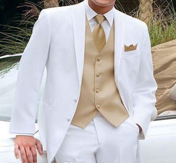 white and gold wedding tuxedos for men stage clothes 2019 latest blazer 3 piece notched lapel custom man suits jacket pants vest5961503, Black;gray
white and gold wedding tuxedos for men stage clothes 2019 latest blazer 3 piece notched lapel custom man suits jacket pants vest5961503, Black;gray