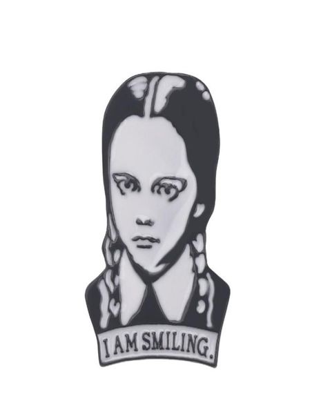 adams family brooch wednesday enamel pin i am smiling hard lapel pins figure girl broche jewelry accessories gift3649080, Gray
adams family brooch wednesday enamel pin i am smiling hard lapel pins figure girl broche jewelry accessories gift3649080, Gray
