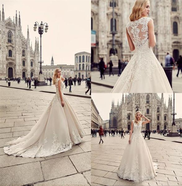 a line chapel train custom made beach bridal gowns romantic eddy k wedding dresses round neck appliques lace robe de soiree longue9146934, White
a line chapel train custom made beach bridal gowns romantic eddy k wedding dresses round neck appliques lace robe de soiree longue9146934, White
