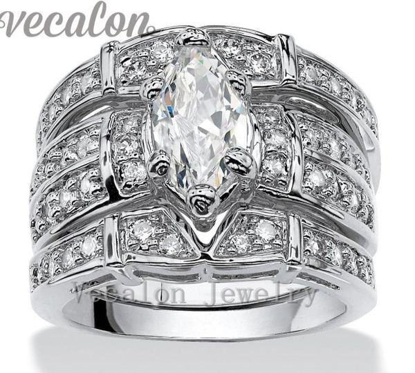 vecalon vintage engagement wedding band ring set for women marquise cut 3ct cz diamond 14kt white gold filled party finger ring7955903688, Slivery;golden
vecalon vintage engagement wedding band ring set for women marquise cut 3ct cz diamond 14kt white gold filled party finger ring7955903688, Slivery;golden