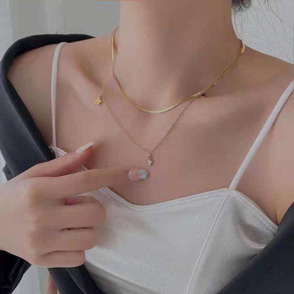 pendant necklaces new trend gold color multilayer star titanium steel pendant necklaces women's simple chain necklace bracelet set jewe, Silver
pendant necklaces new trend gold color multilayer star titanium steel pendant necklaces women's simple chain necklace bracelet set jewe, Silver