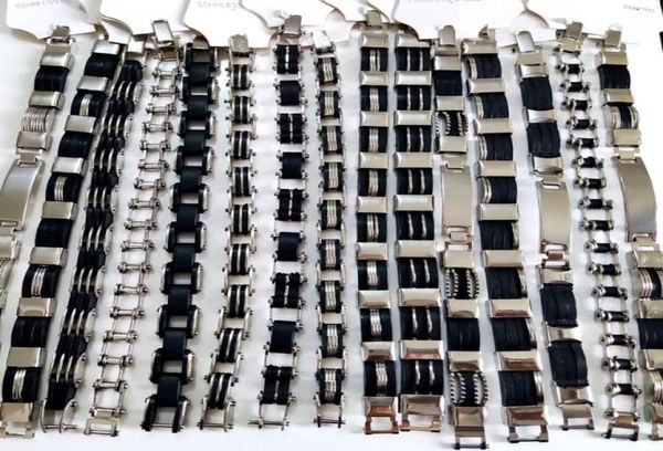 12pcslot mix men stainless steel bracelet man punk wristbands male cuff bangle whole party jewelry gift favor5664372, Black
12pcslot mix men stainless steel bracelet man punk wristbands male cuff bangle whole party jewelry gift favor5664372, Black