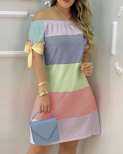 dresses summer off shoulder dress women fashion casual stripped lace up short sleeves a line mini dress women, Black;gray
dresses summer off shoulder dress women fashion casual stripped lace up short sleeves a line mini dress women, Black;gray
