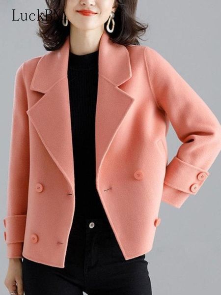 fur autumn winter wool blends woolen coat ladies fashion doublebreasted casual slim lapel longsleeved short women's large clothes, Black
fur autumn winter wool blends woolen coat ladies fashion doublebreasted casual slim lapel longsleeved short women's large clothes, Black