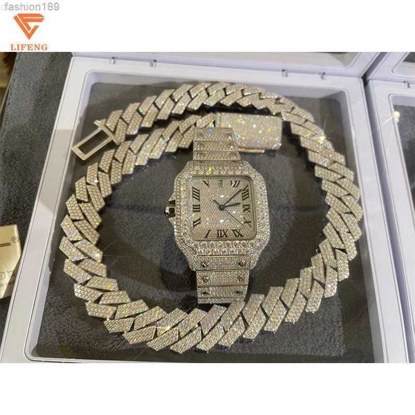 fashion jewelry pass diamond tester d vvs moissanite watches iced out watch and necklace bracelet set, Silver
fashion jewelry pass diamond tester d vvs moissanite watches iced out watch and necklace bracelet set, Silver